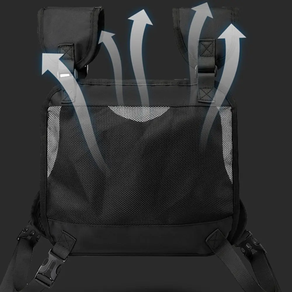 

Reflective Running Vest Bag Breathable Streetwear Hip Hop Vest Bag with Adjustable Straps Waterproof Climbing Backpack Outdoor