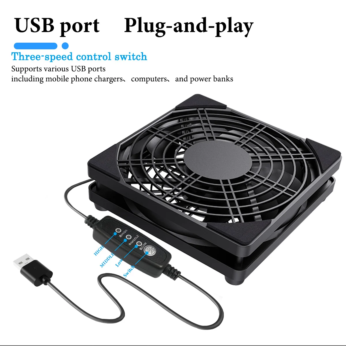 1pc USB Supports 3-Speed Adjustment. The Computer Fan Is Silent. The 5V Power Supply Fan Is Equipped With A Speed Controller, Su