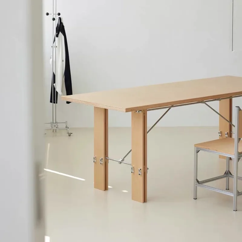 Stainless steel ocean plate office computer desk household dining table simple light luxury