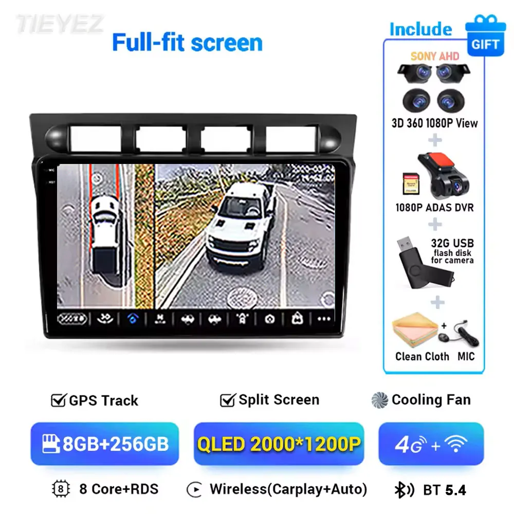 Android 15 Carplay Auto Multimedia Voor Kia Morning Picanto 2004-2007 2 K Radio Stereo WIFI GPS Navigatie WIFI 4G BT DSP DVD