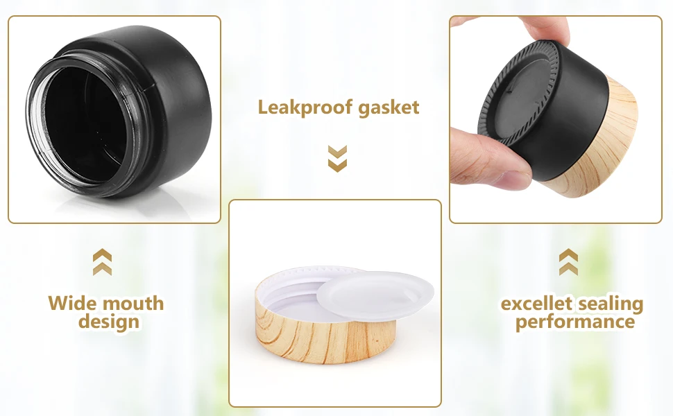 12 Stück 10/15/20/30/50g Kosmetik-Cremetiegel aus schwarzem, mattiertem Glas, leere Probentiegel, tragbarer Reise-Make-up-Behälter für Lotion und Creme – Detail 3