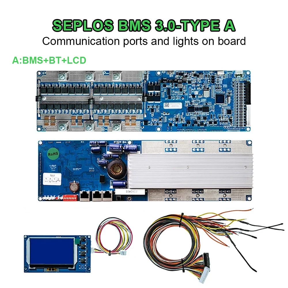 Imagem -02 - Seplos Smart Bms com Bluetooth Inversor de Armazenamento de Energia Solar 16s 50a 100a 150a 200a Lifepo4 Bateria de 48v Li-ion Bms