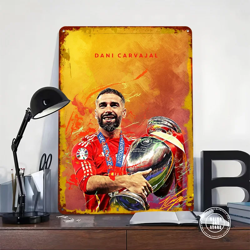 Dani Carvajal Tinplate Poster Custom Wall Art Vintage Metal Signs Retro Tin Plaque for Mancave Decoration Room Coffee Bar Decor