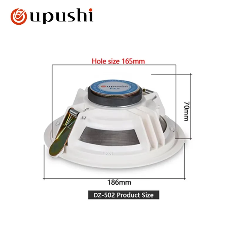 Oupushi 6.5 بوصة 8 بوصة مكبر صوت سقف مقاوم ثابت 6 واط 10 واط مكبر صوت سقف لمركز التسوق المنزلي