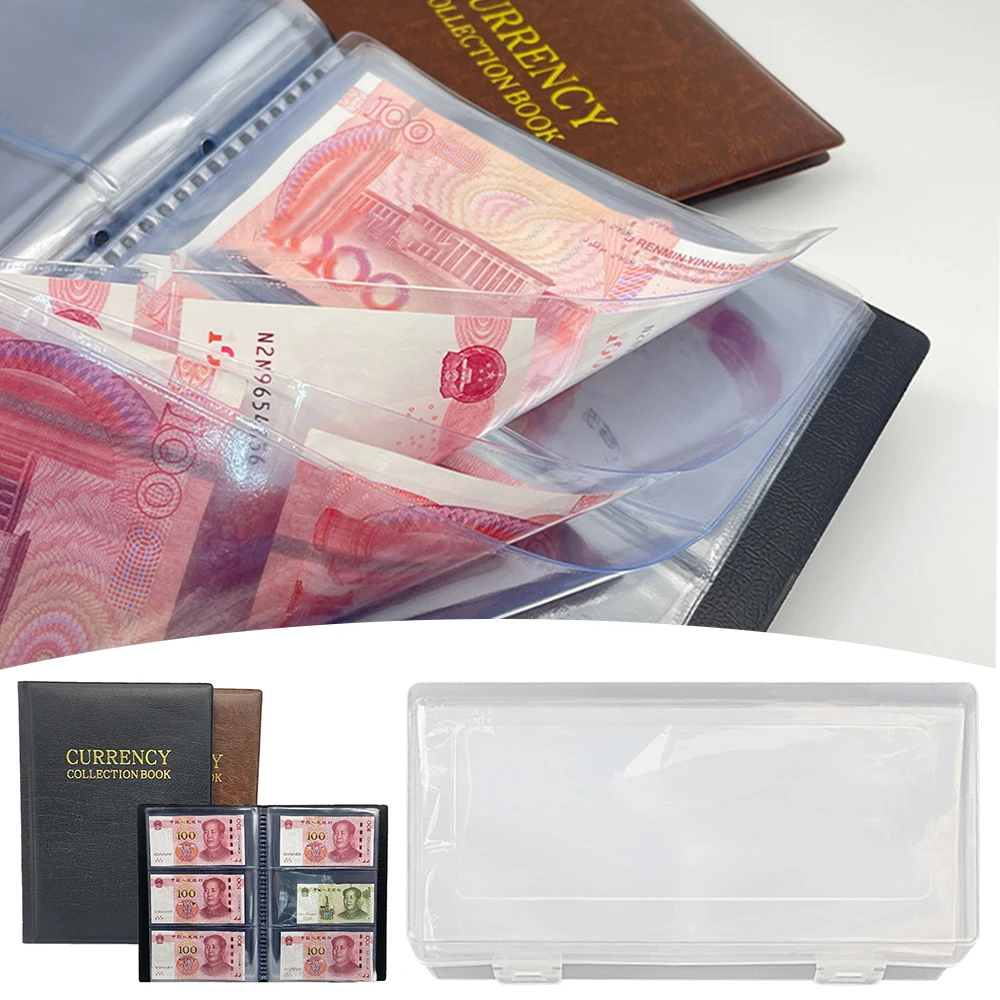 Loose Leaf Sheet Banknote World Currency Collection Album Leather Waterproof Paper Money Collection Reusable Banknote Protective