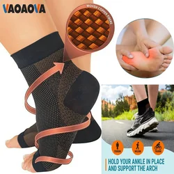 1Pair Neuropathy Socks Support Copper Ankle Compression Sleeve Brace Tendonitis for Pain Relief Plantar Fasciitis Swelling