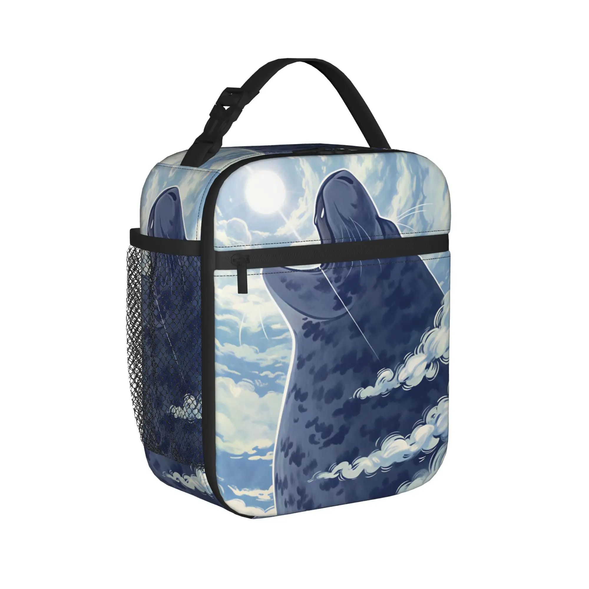 Cute Seal Lunch Bag Cute Lunch Box Office Portable Insulated Thermal Tote Handbags For Unisex Waterproof Graphic Cooler Bag