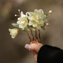 2025 new acrylic bride hair comb women's handmade pearl rhinestone fashion metal headdress elegant hair jewelry accessories