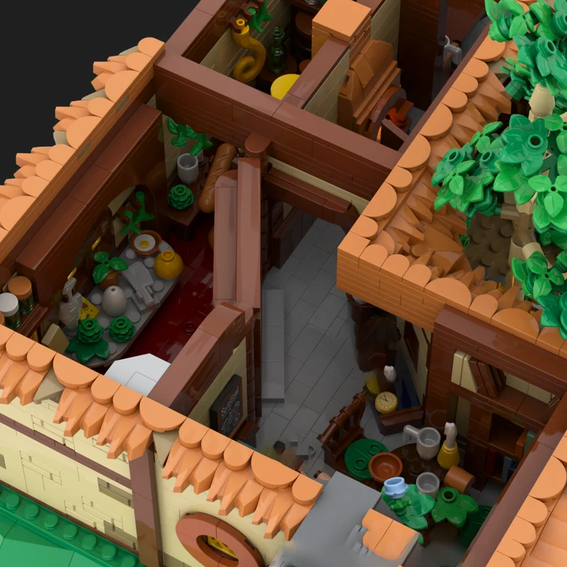 Magische Ringe Modell Moc Bausteine Green Dragon Inn Modell Technologie Modulare Blöcke Geschenke Berühmte Szene Spielzeug DlY Sets Montage