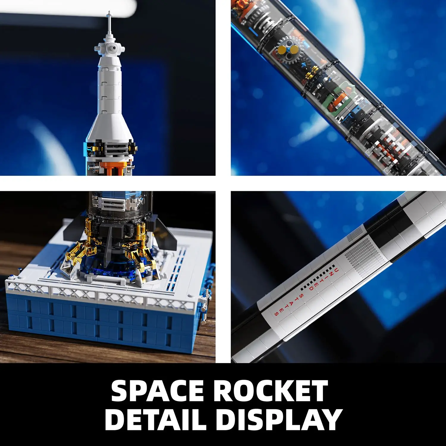 846PCS Building Blocks Space Rocket Toy Model Semi-transparent Educational Toys Compatible Others Bricks Sets Christmas Gifts