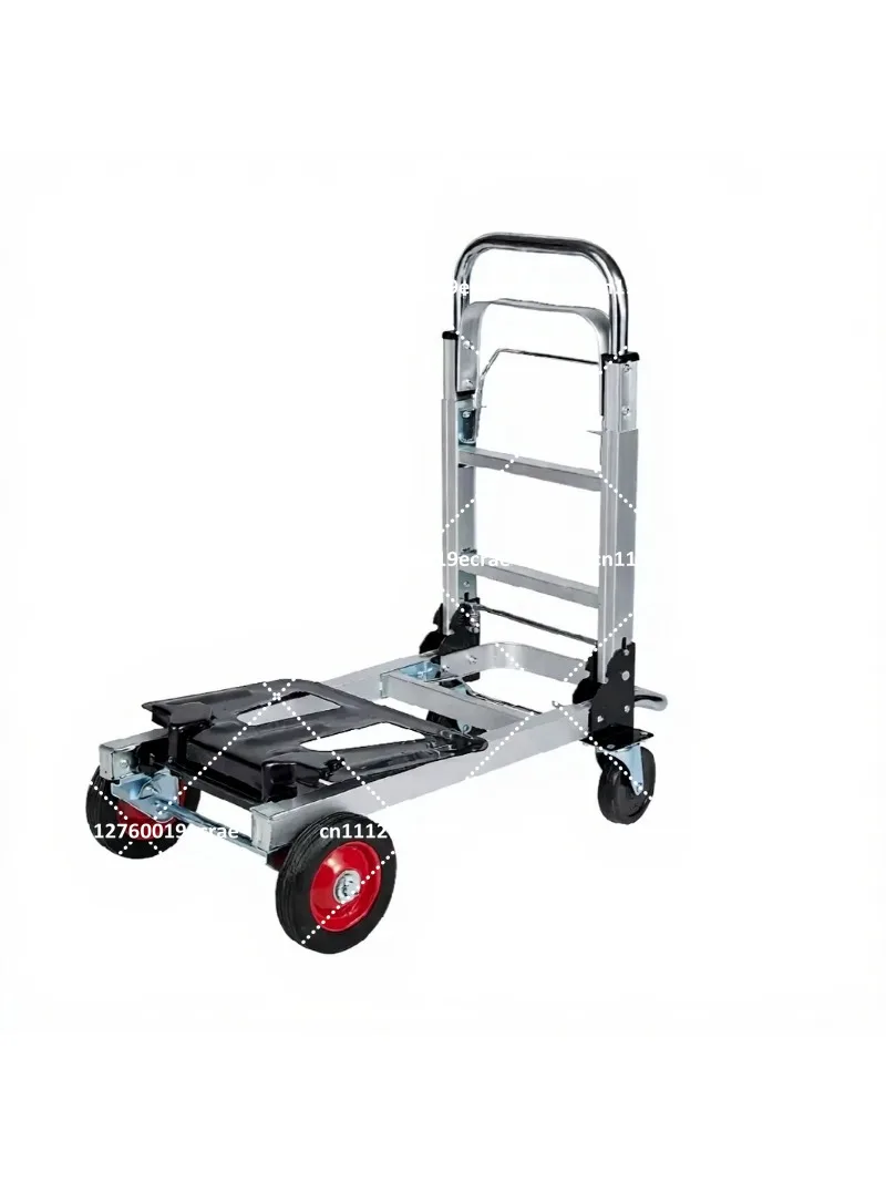 aluminum-frame-folding-hand-trolley-portable-utility-cart-with-four-wheels-for-easy-moving