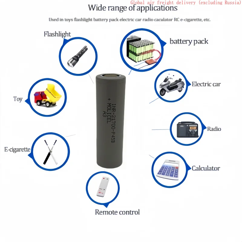 21700 P45B lithium-ion battery 3.6V 4200mAh rechargeable battery 45A suitable for strong light flashlights,electric vehicles,etc