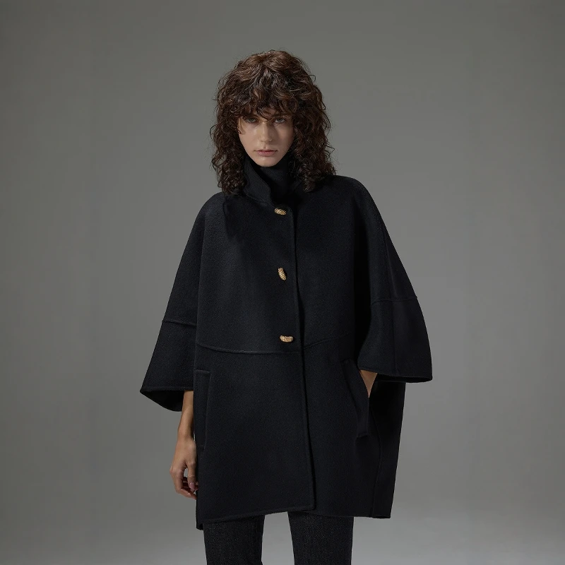 

Двустороннее бархатное пальто с запахом ручной работы, капюшон Ne Long Sve ort, длина, застежка на одной пуговице, цвет шерсти...