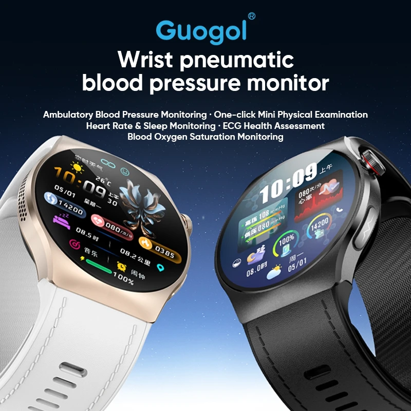 2026 New Blood Pressure Air Pump Airbag Accurate Measure Smart Watch Men Non invasive Blood Lipids Health ECG Smart Watches NFC