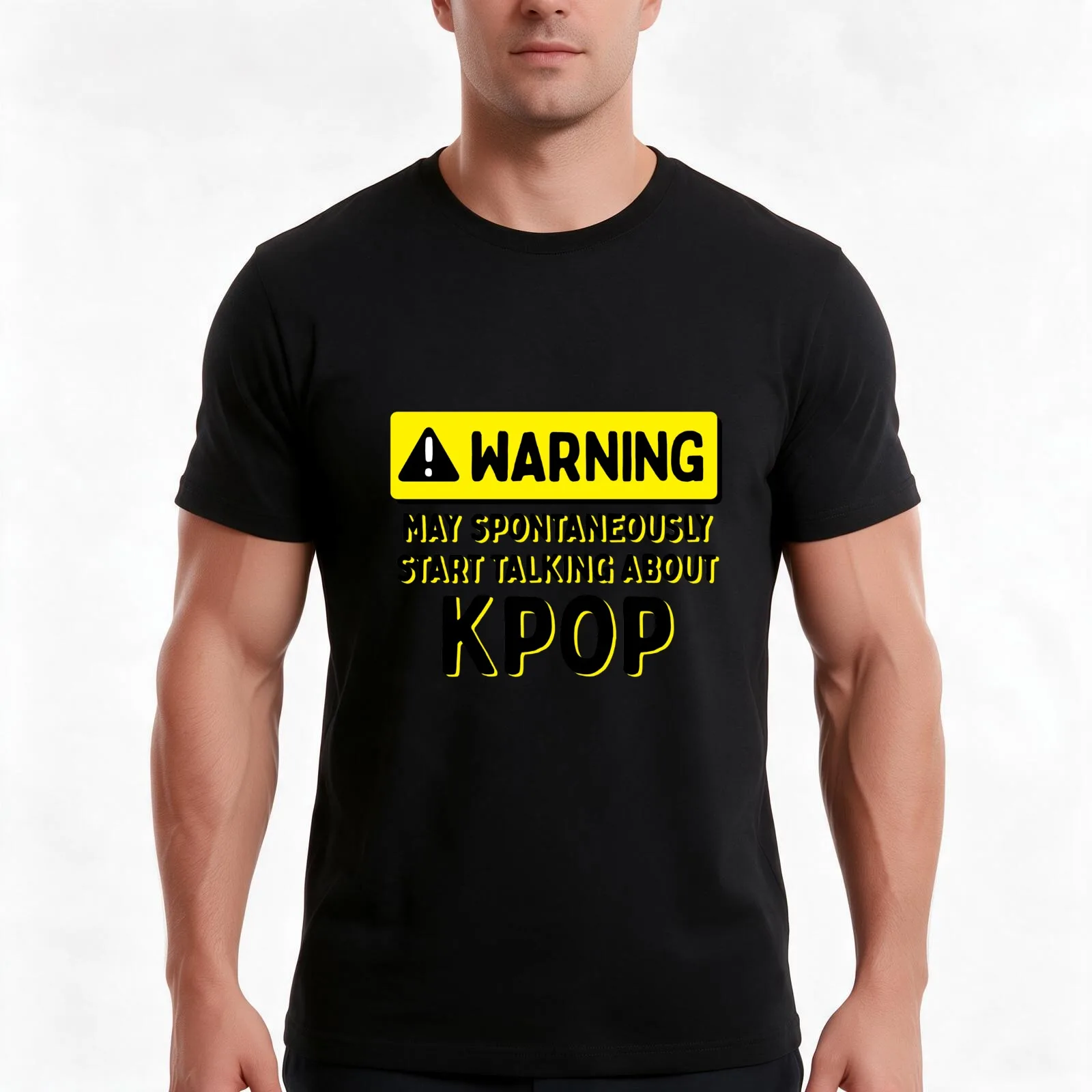 WARNING May Spontaneously Talk About KPOP T-Shirt Summer Casual Cotton Tee Oversized Streetwear Tops Vintage Graphic Print