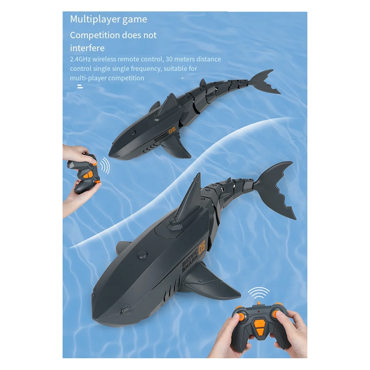 Jouet de piscine télécommandé pour enfants, jouets aquatiques pour enfants, bateaux RC, sous-marin, cadeau noir, 2.4G