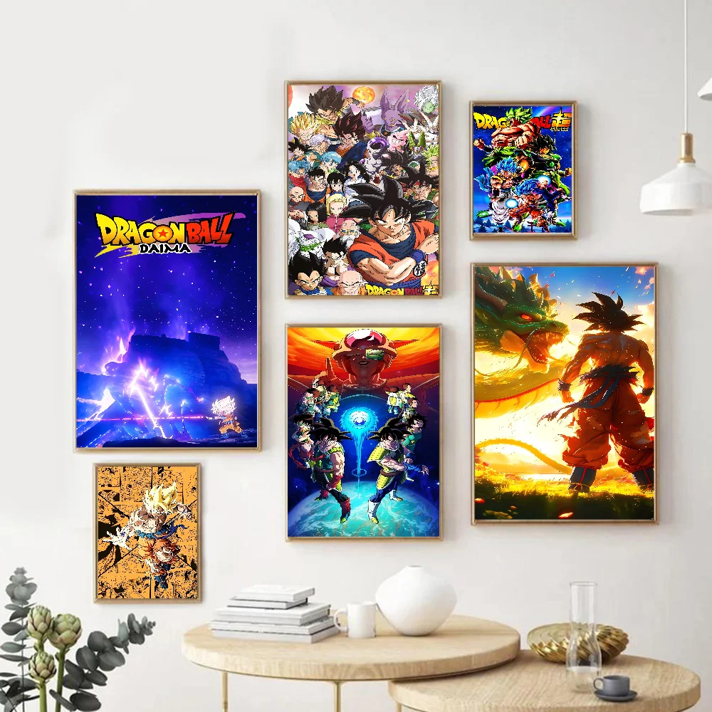 D-Dragon Ball Anime Posters Sticky Whitepaper Prints Posters Artwork Kawaii Room Decor