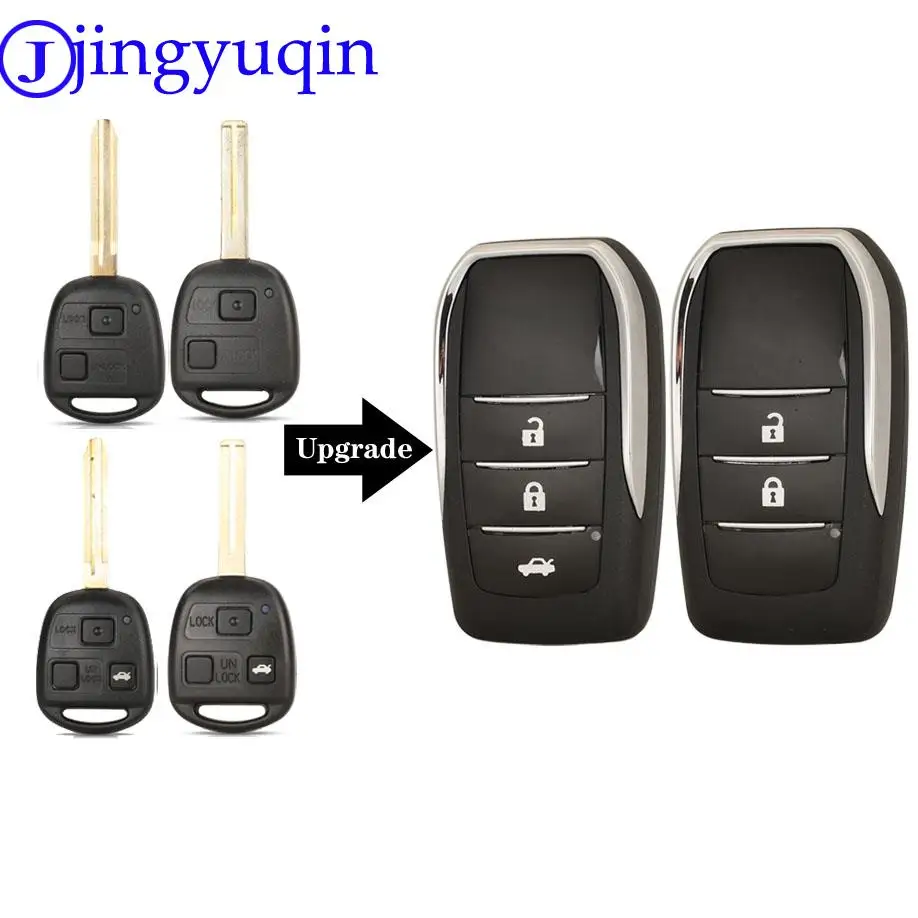 jingyuqin Remote Case Car Key Shell For Toyota Yaris Carina Corolla Avensis For Lexus ES RX LS GS IS200 RX300 ES300 LS400 GX460