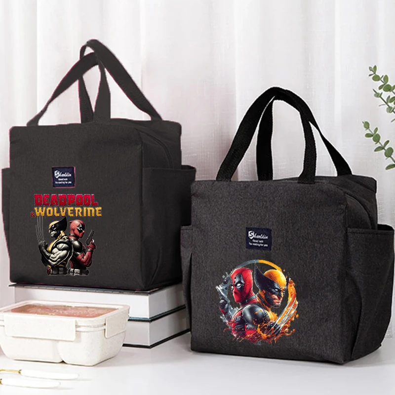 

Marvels Deadpool & Wolverine Lunch Bags Anime Picnic Bag Cartoon Insulated Meal Storage Pack Kawaii Lunch Boxes for Kids Gift