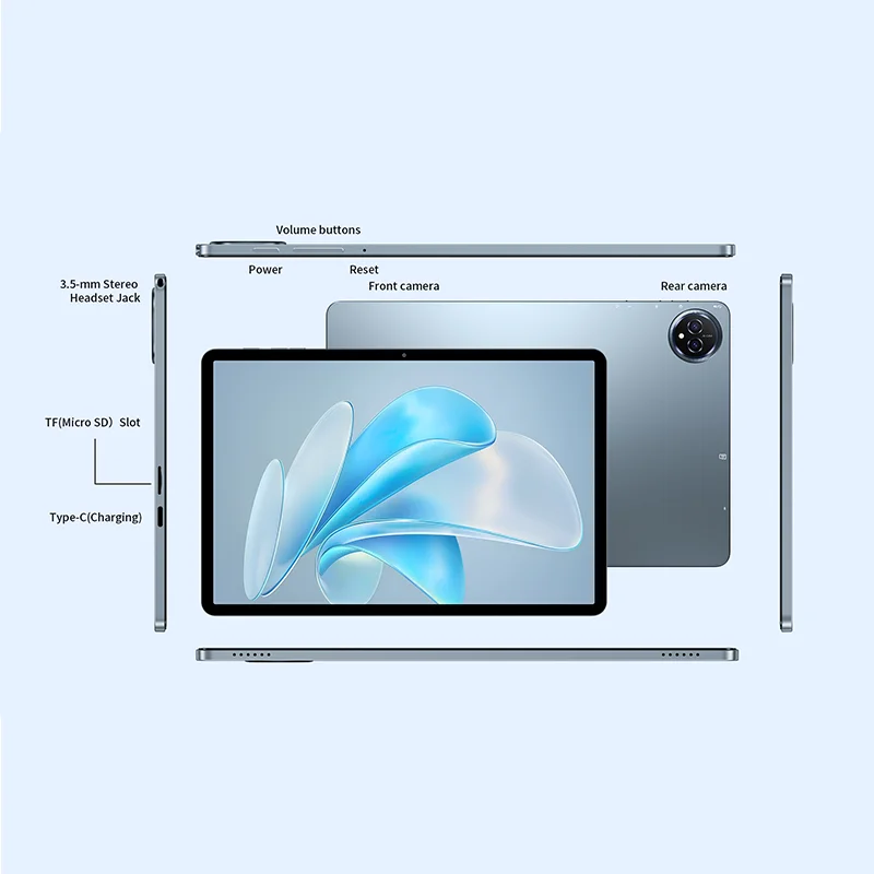 BMAX MaxPad I11 S Tablet Android 15 11" HD Screen UNISOC T606 ARM Mail G57 4+8GB Memory 128GB Storage 2.4GHz/5GHz Wi-Fi