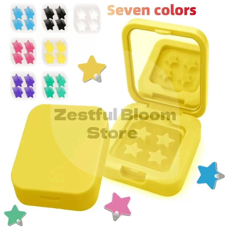 Star Water Gel Pimple Concealer Patches, Fashionable Makeup Essential, Independent Packaging With Mirror, Portable, 32 Patches