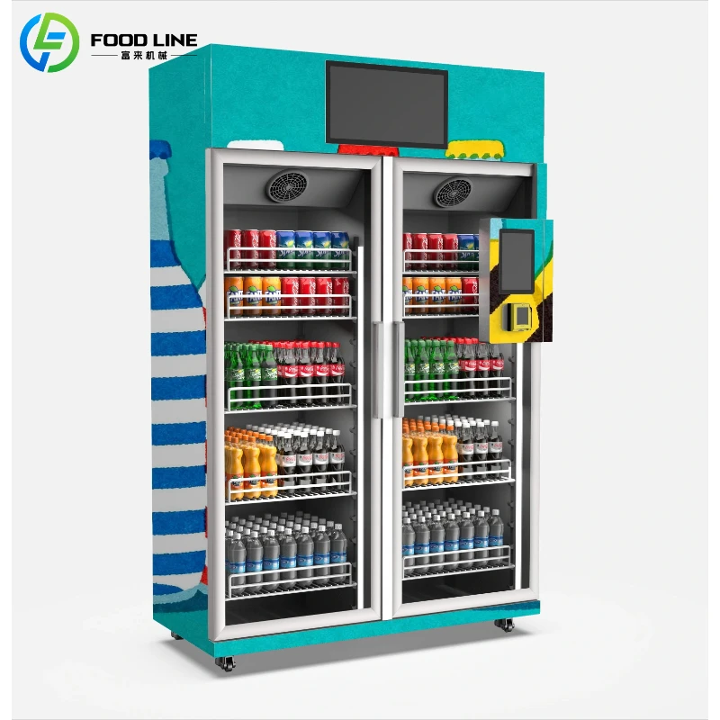 Customized Smart Fridge with AI Camera Unattended Vending Machine Refrigerated Snacks Beverage Self Service Retail Cooler