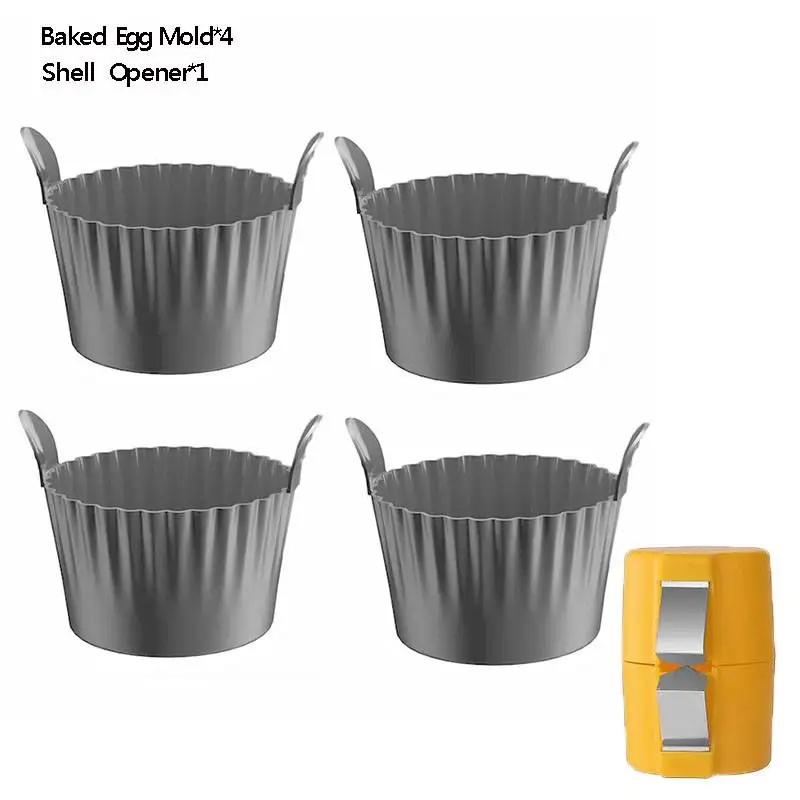 1/4 Stuks Siliconen Cupcake Mallen Non-stick Hittebestendige Bakvormpjes Voor Air Friteuse Ovens Air Friteuse Siliconen Mand Ei Poacher