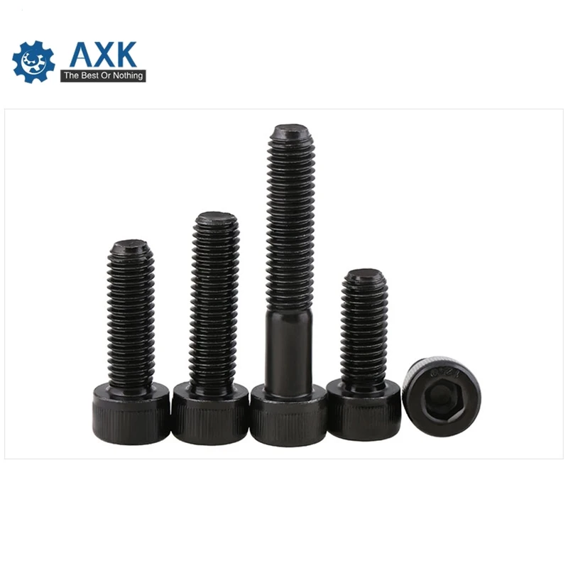 DIN912 Metric Gewinde Schrauben M2 M 2,5 M3 M4 M5 M6 M8 Schwarz Grade 12,9 Alloy Stahl Hex Buchse Kopf kappe Schraube Schrauben 3 4 5 6 8 10 MM