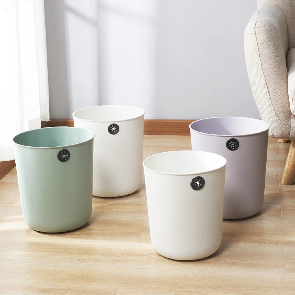 

Trashcan Large Capacity Waste Bin Kitchen Living Room Trash Garbage Can without Lid Household Supplies White Large