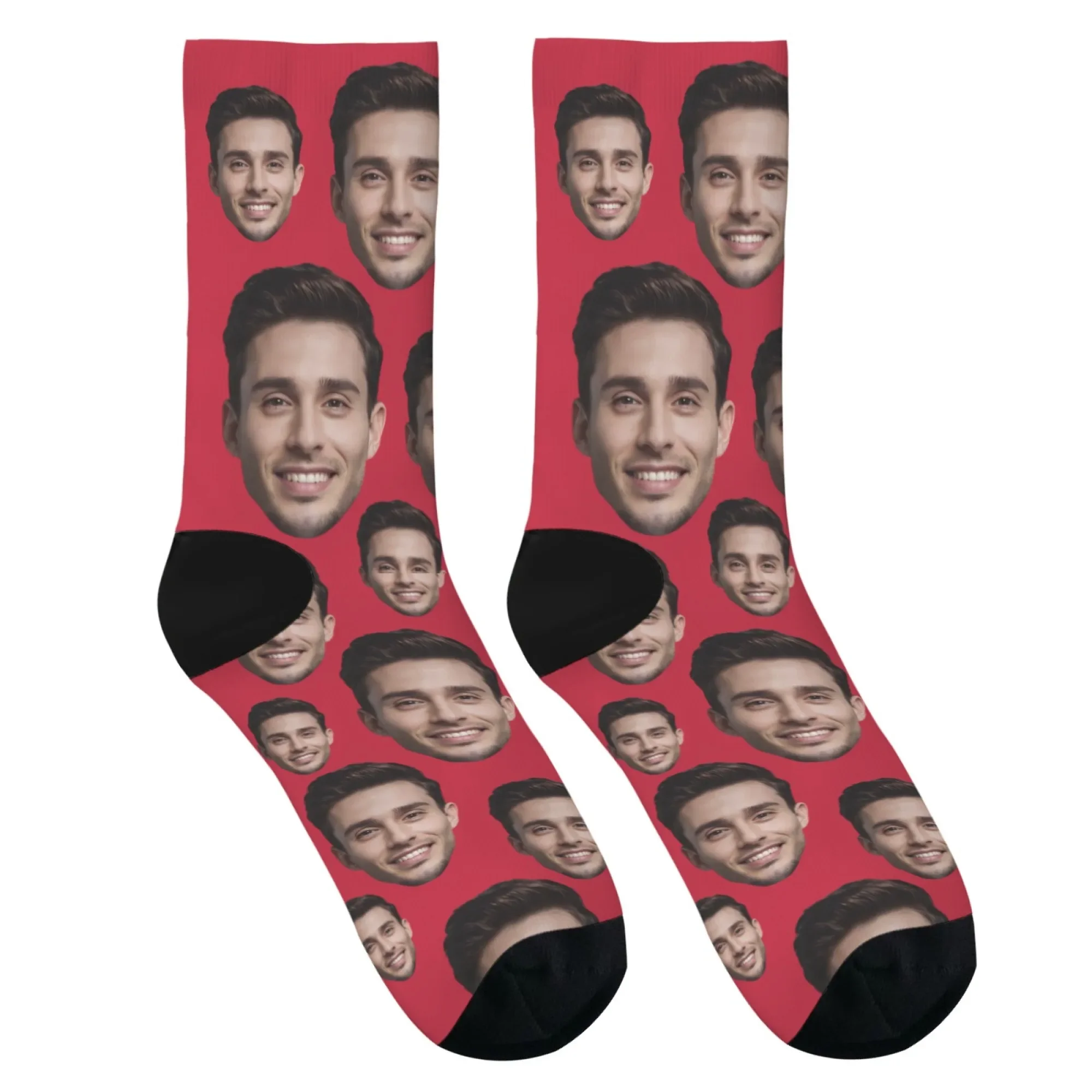 جوارب متوسطة الأنبوب مخصصة للرجال، جوارب وجه بورتريه صور DIY، جوارب مضحكة شخصية، هدايا عطلة حفلات عصرية جديدة.