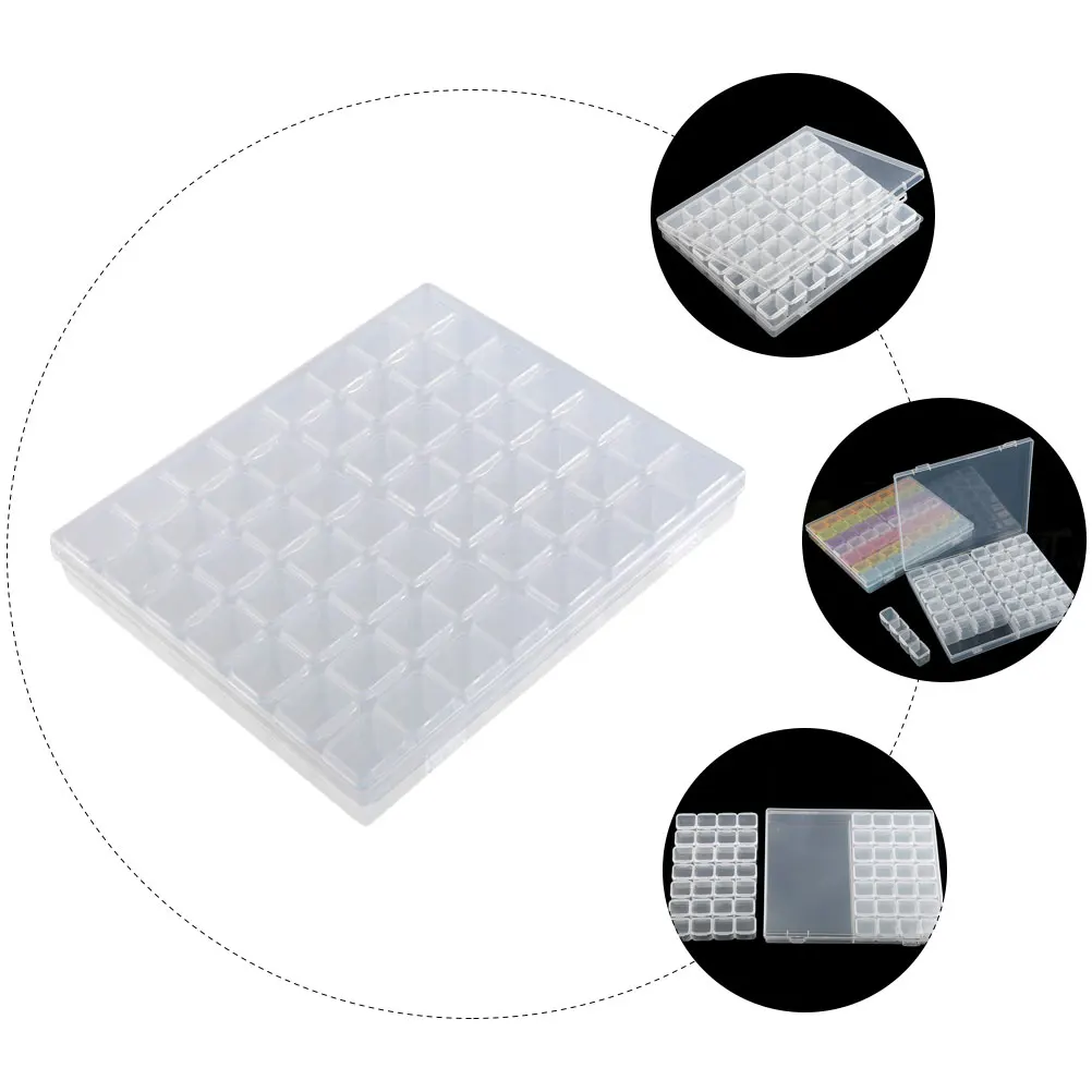 

Jewelry Storage Box Fake Nail Organizer Grids False Nails Display Tray Transparent Sundries Container Classified Storage