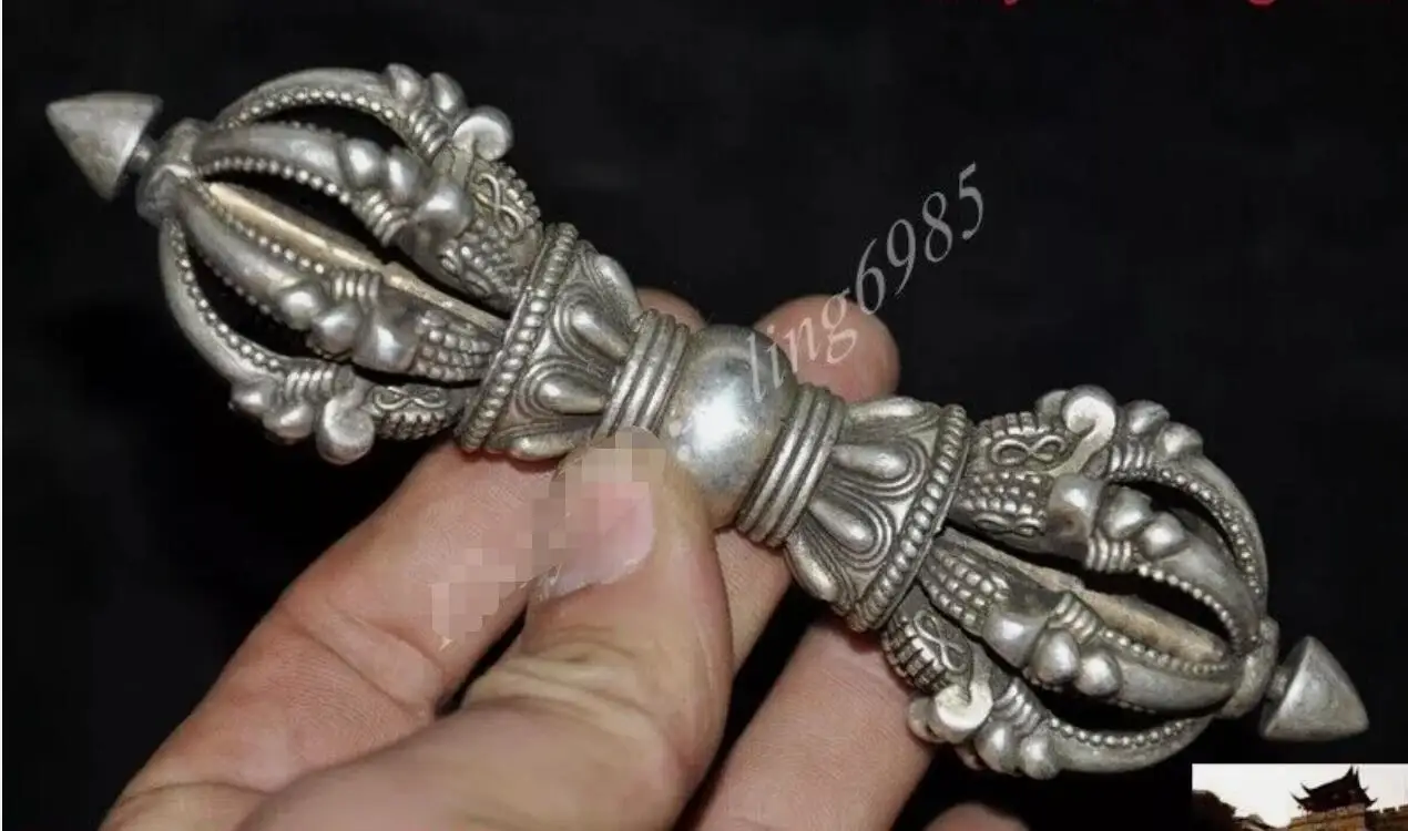 

Tibetan Buddhism Tibet silver Vajra Dorje Phurpa Exorcism Talisman Faqi statue