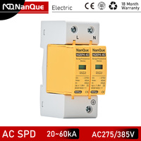 AC SPD Surge Protector 275V 385V 10KA 20KA 30KA 40KA 50KA 60KA 2Poles lightning protection T2 Class TT TNS TNC Power System Use