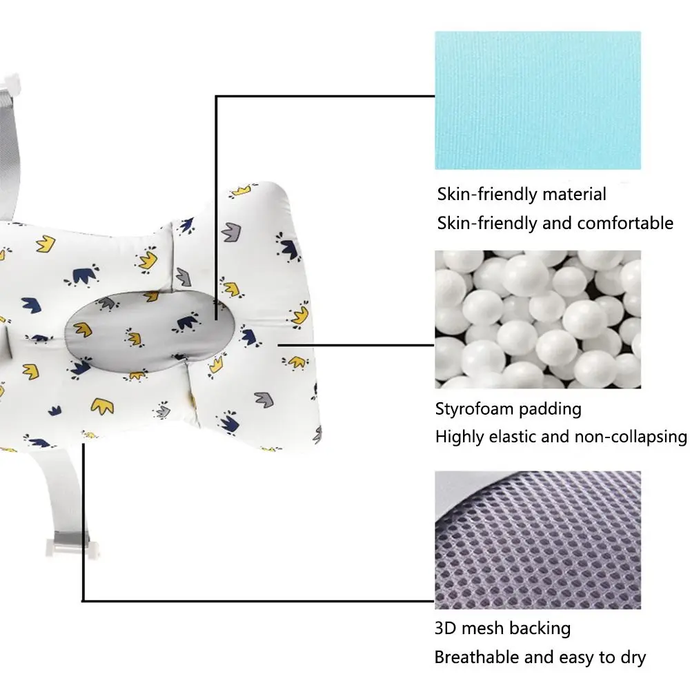 Cushion Mat Soft Newborn Chair Shelf Bathtub Pad Portable Bathtub Cushion Seat Bath Seats Baby Bath Pad view 2