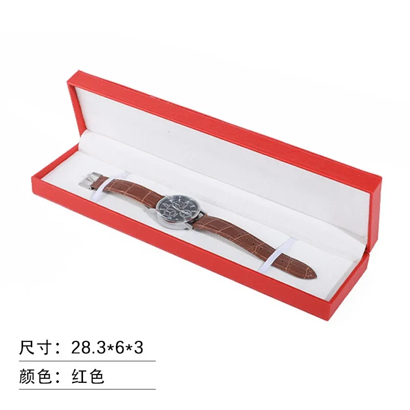 صندوق هدايا ساعة واحدة مع وسادة من جلد البولي يوريثان الفاخر لساعة اليد ومنظم وحقيبة ساعة للهدايا