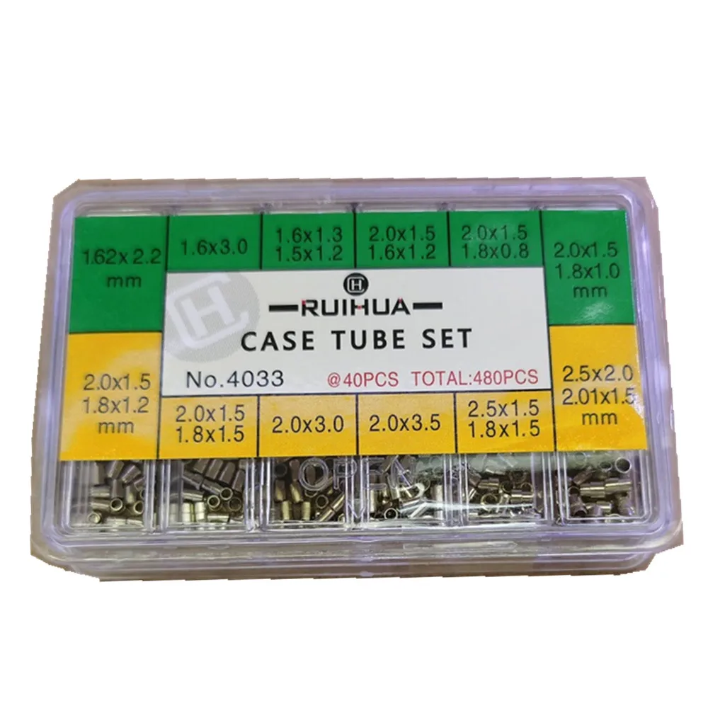 1 Box Stainless Steel Watch Case Waterproof Tube Pipe Set 480Pcs 12 Sizes Watch Crown Tube Set Watch Repair Accessories