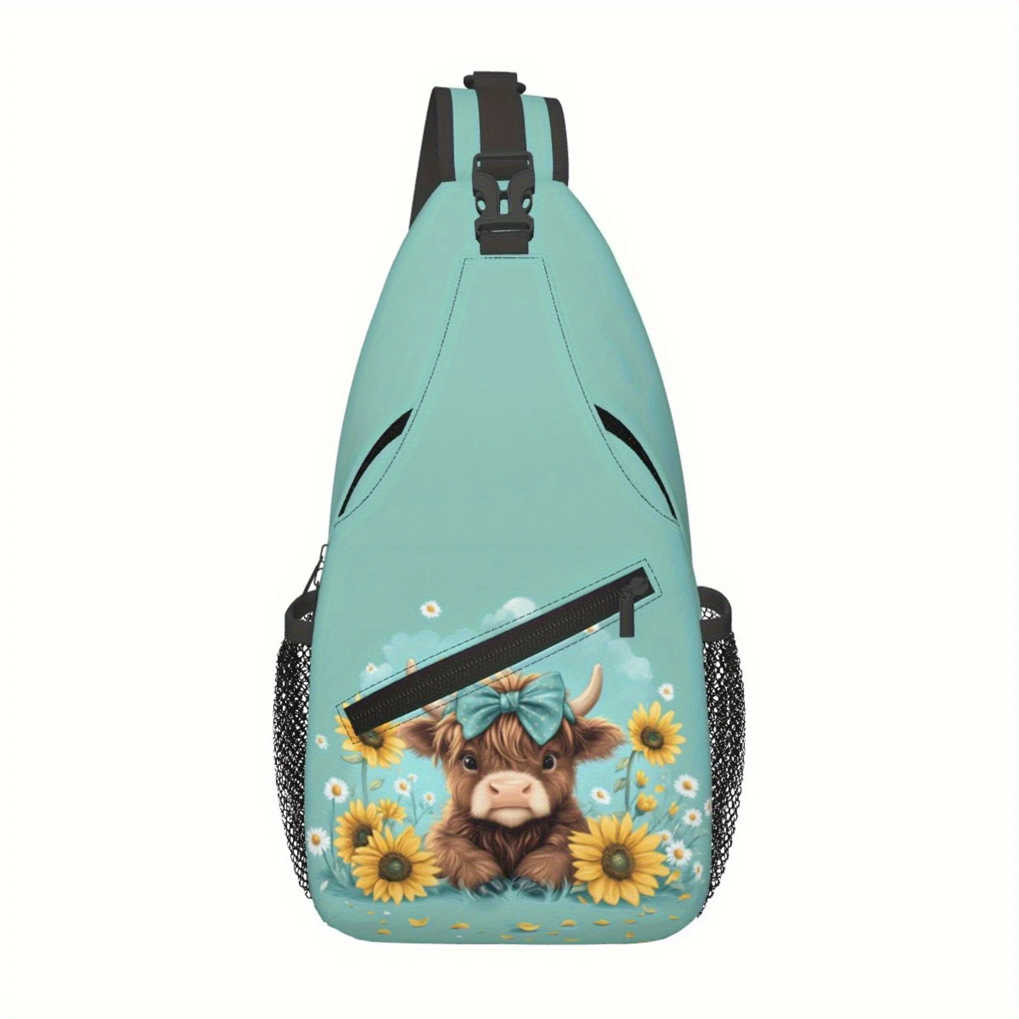 

Cute Highland Cow Unisex Chest Bag Crossbody Backpack Fashionable Handbag Multifunctional Crossbody Bag Holiday Gift