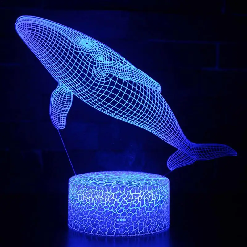 

Touch Control 3D LED Night Light Creative Dolphin Whale Shaped Table Lamp USB Powered Children Room Decoration Gifts For Kids