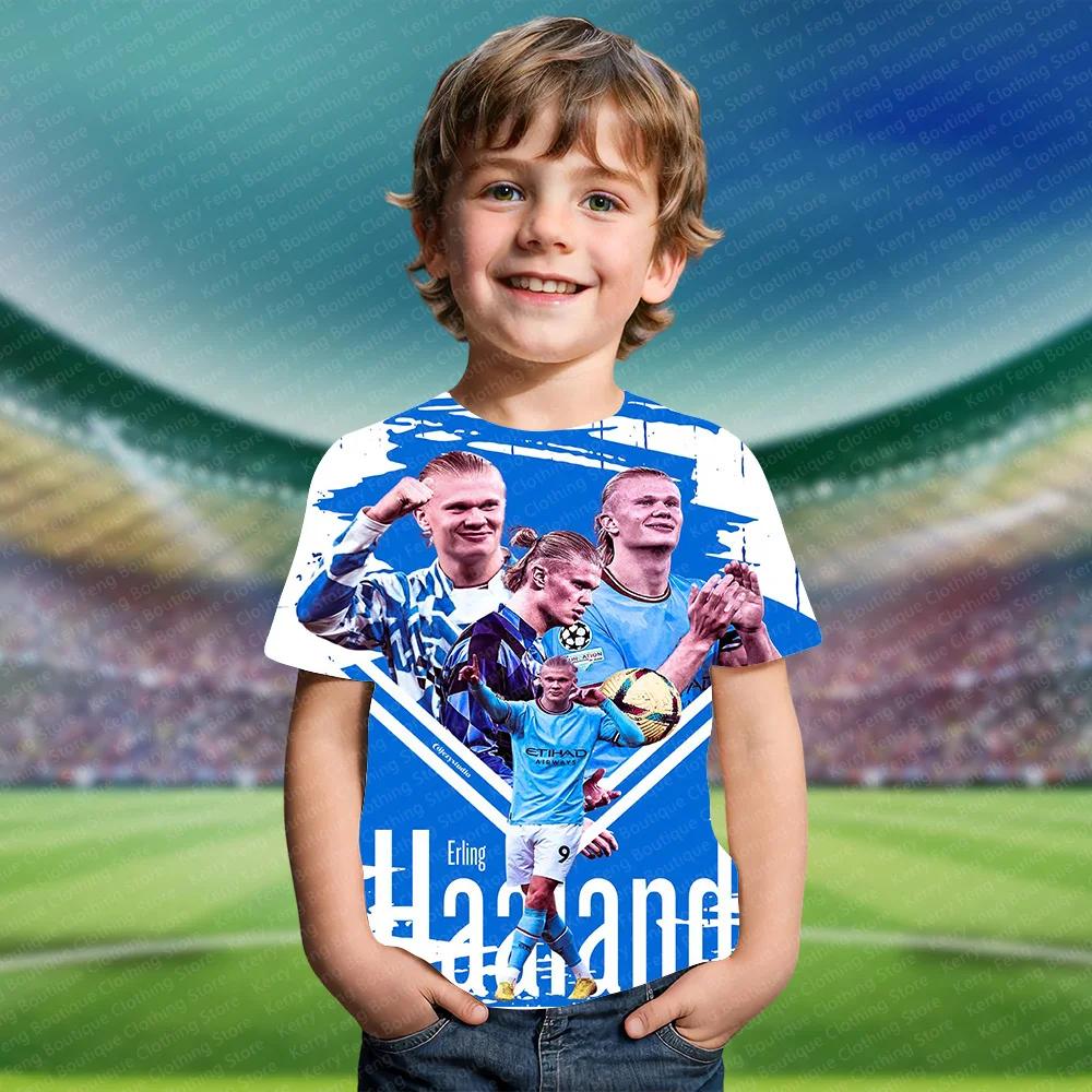 Camiseta deportiva con estampado 3D de Haaland suizo clásico para niños y adultos, camisa de verano para fanáticos del fútbol, moda de alta calidad