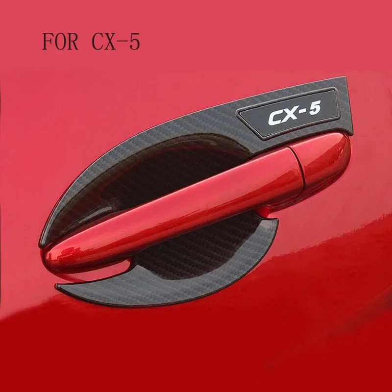 ABS carbon fiber color Car Styling Door Handle Bowl Trim Car 2012-2022 For Mazda CX-5 CX5  Accessories