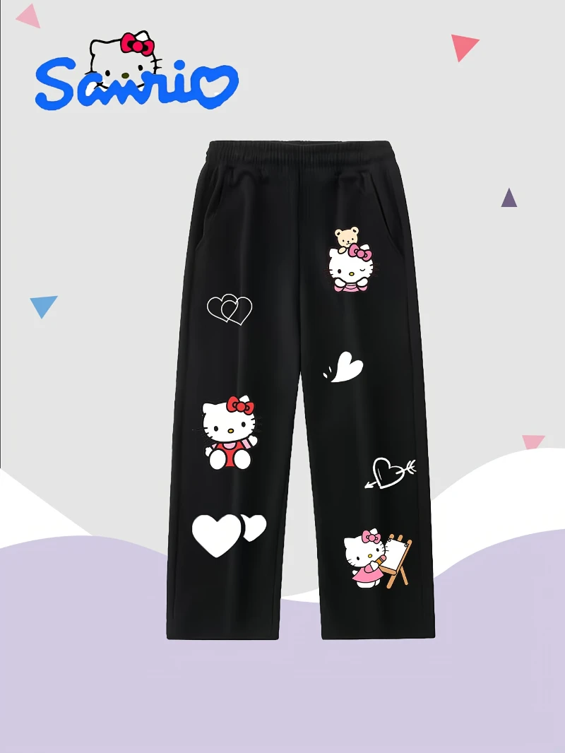 

Sanrio Hello Kitty Y2K Street Style Pants | Casual Cartoon Print, Slight Stretch, Loose Fit | for Boys and Girls, Perfect Choice