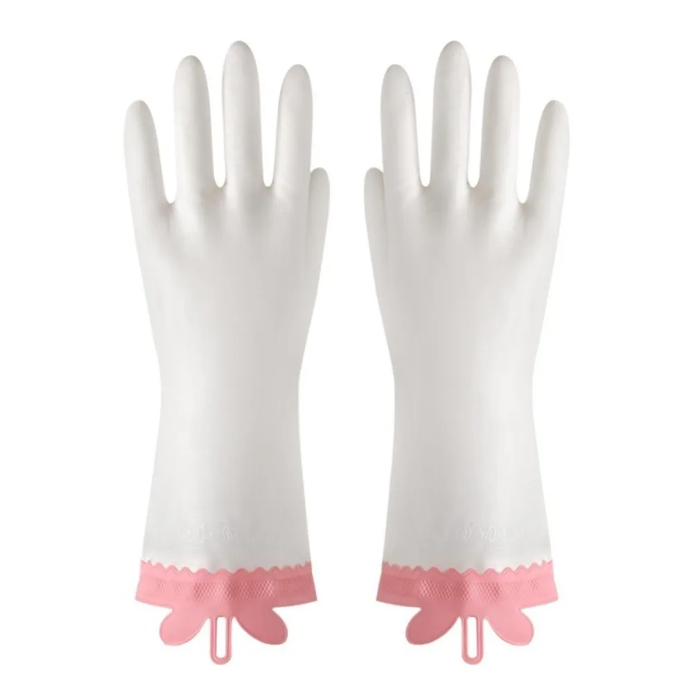 1Pair Rabbit Ears Dishwashing Gloves Waterproof Tear Resistant Household Cleaning Gloves Lengthened Thickened Rubber
