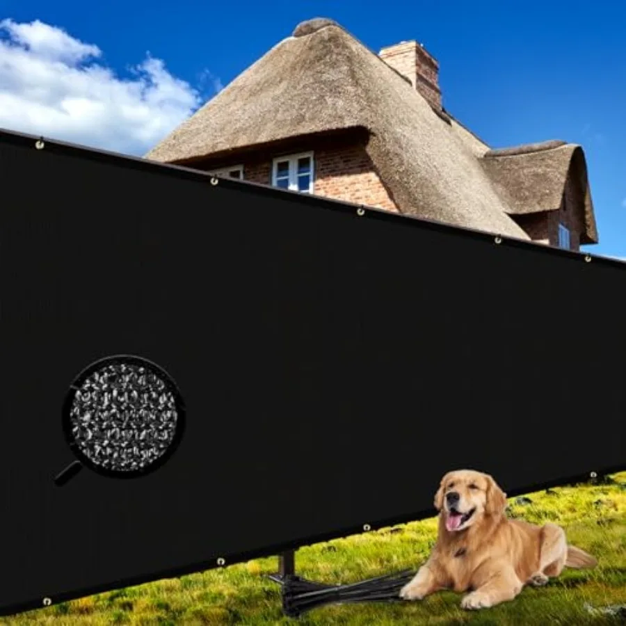 

Затеняющая сетка для забора 0,6' x 5,0' с 98% блокировкой солнца, сверхпрочная, 220 GSM, для стен, сада, двора, улицы