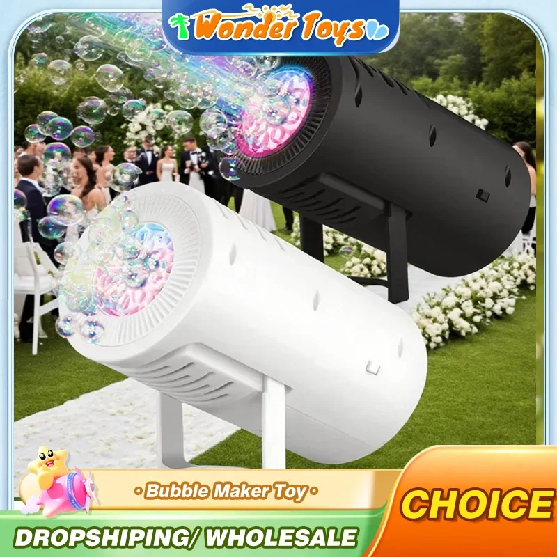 여러 구멍 전기 무대 원형 버블 메이커 휴대용 버블 부는 비누 장난감 빛 야외 게임 결혼식 생일 파티
