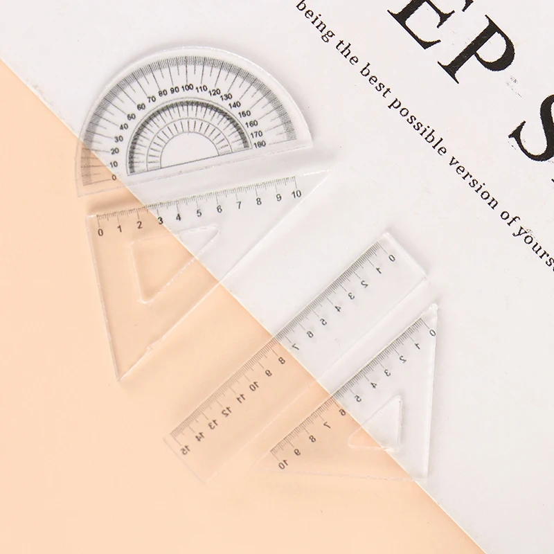 4Pcs 1:12 Dollhouse Miniature Ruler Set Learning Drawing Simulation Model Toy