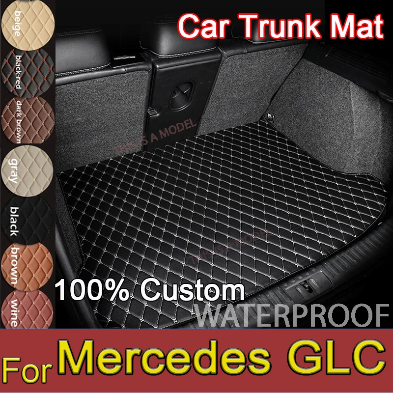 PU Leather Car Trunk Mat for Mercedes GLC Coupe C253 GLA GLE Coupe W166 C292 Interior Details Auto Accessories