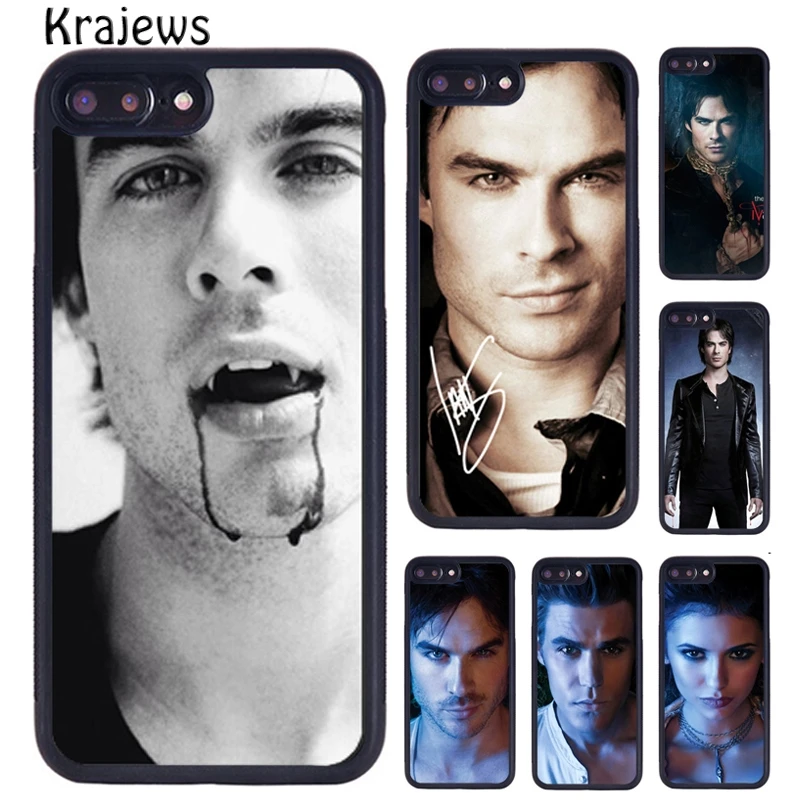 Krajews Ian Somerhalder The Vampire Diaries Phone Case For iPhone 16 15 14 XR XS 11 12 mini 13 Pro MAX Plus coque