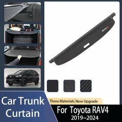 Car Rear Trunk Curtain Cover For Toyota RAV4 RAV 4 XA50 2019~2024 Trunk Luggage Racks Partition Security Shades Auto Accessories