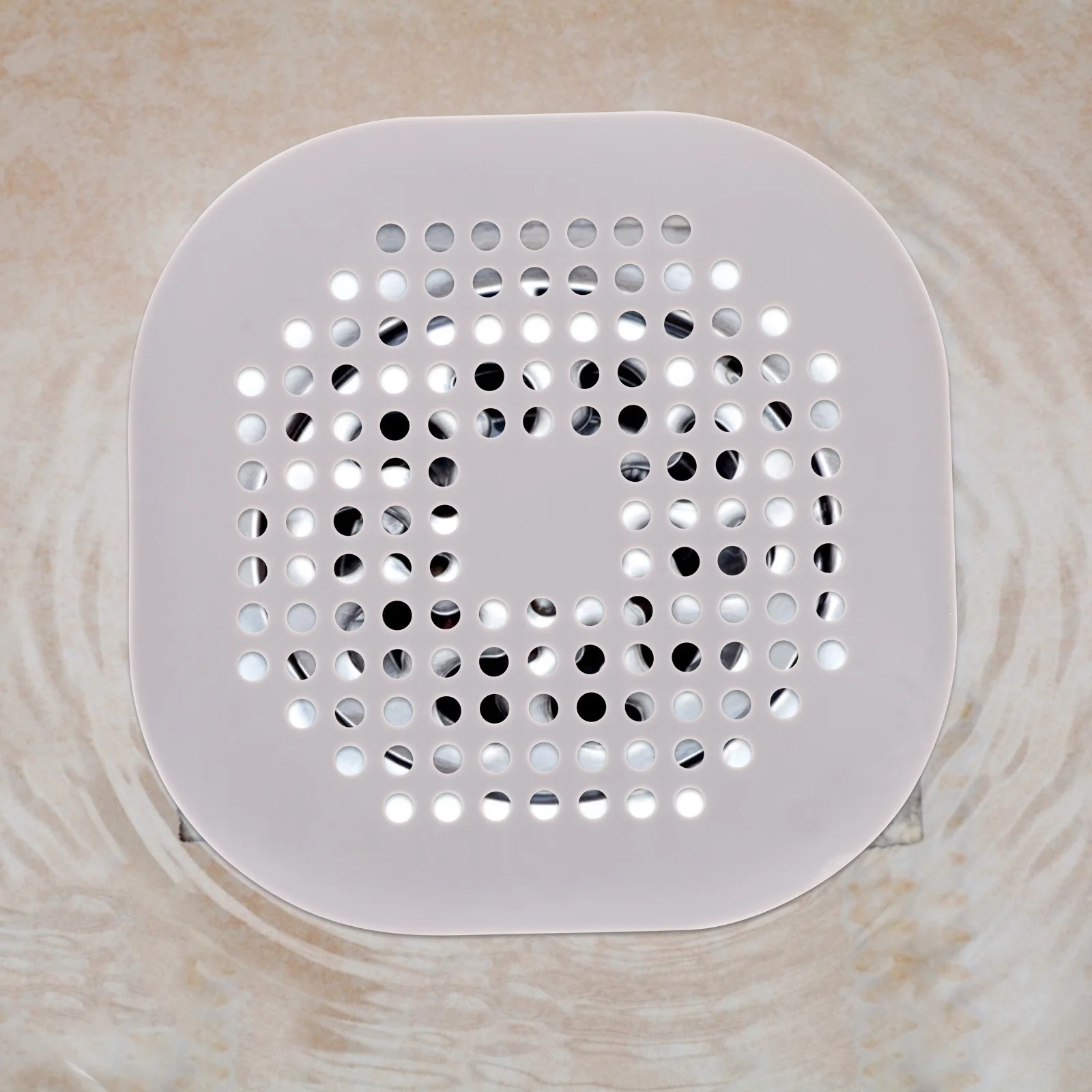 

4pcs Square Drain Stopper Cover For Bathroom Kitchen Tub Shower Thickened Hair Catcher Prevents Clogs Debris Odors Smooth