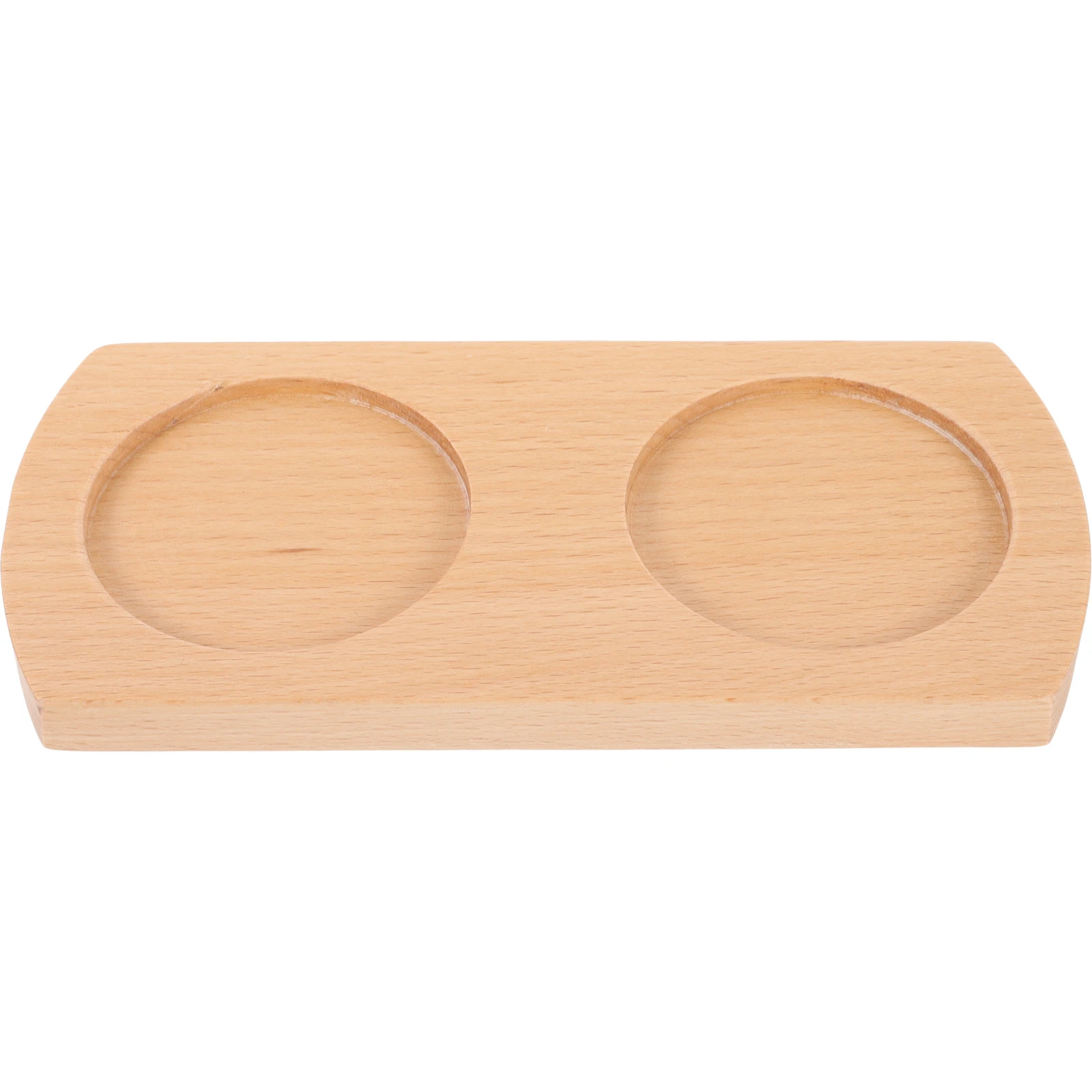 

Wooden Salt Pepper Tray Holder Coaster Kitchen Grinders Drinks Tableware Sets Natural Serving for Home Wedding